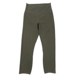 LULULEMON Align Crop 21" Tight High-Rise Leggings Dark Olive Green Nulu 4 Yoga
